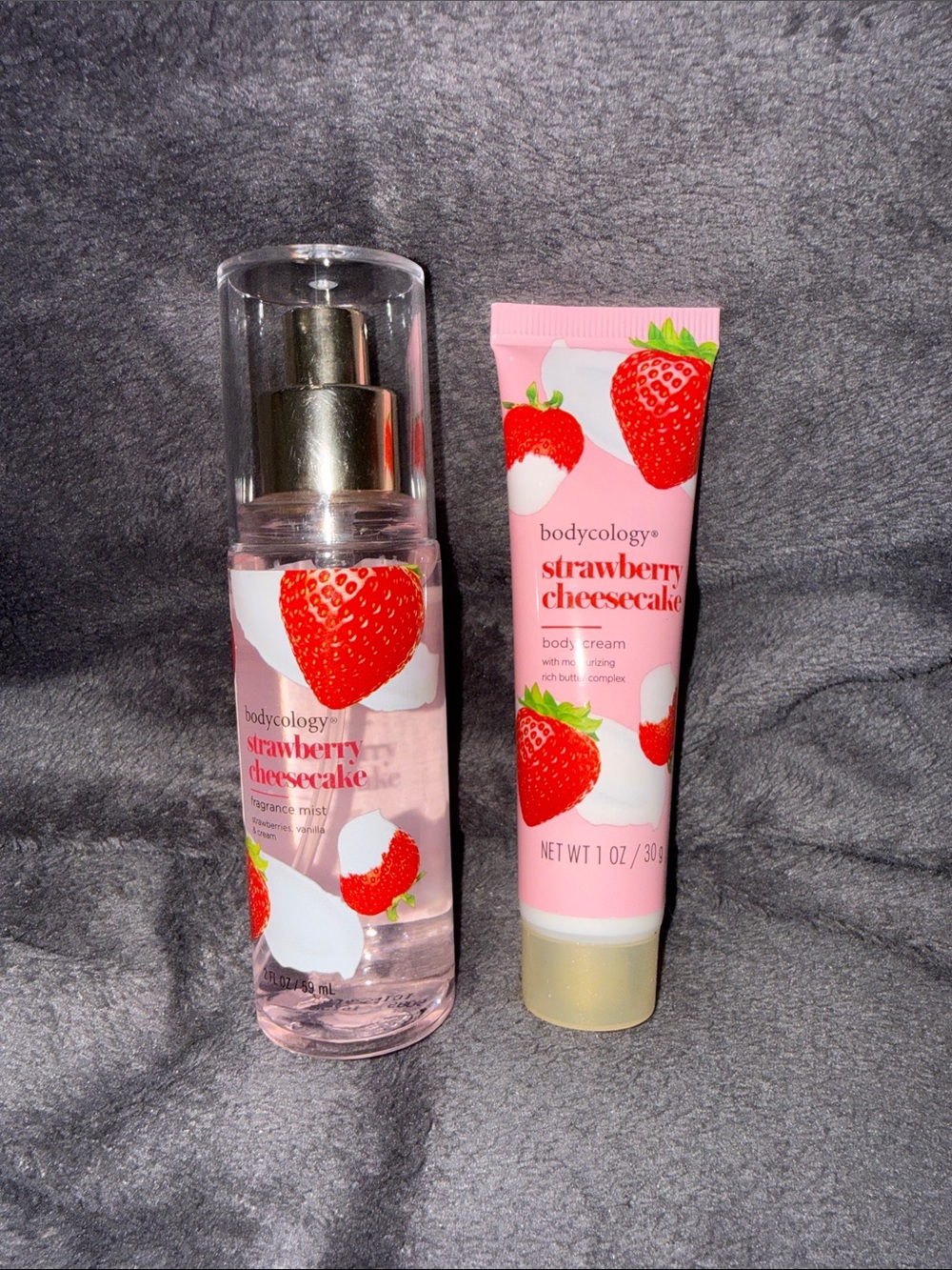 Bodycology Strawberry Cheesecake Body Mist & Cream Duo - Pink